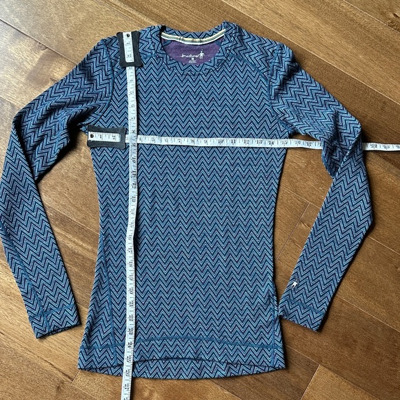 Smartwool Teal and Purple Zigzag Long Sleeve Top - Picture 3 of 7
